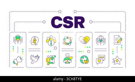 CSR word concept isolated on white Stock Vector