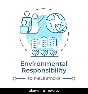 Environmental responsibility soft blue concept icon Stock Vector