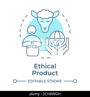 Ethical product soft blue concept icon Stock Vector