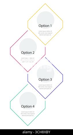 Software development rhombic infographic template Stock Vector