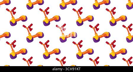 Seamless Cartoon Kids Scooter Pattern Stock Vector
