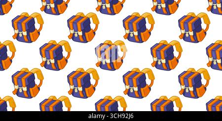 Seamless Cartoon School Backpack Pattern Stock Vector