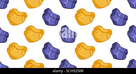 Seamless Cartoon Colorful Socks Pattern Stock Vector