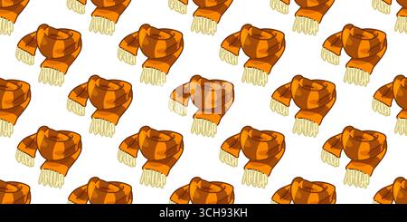 Seamless Cartoon Orange Scarf Pattern Stock Vector