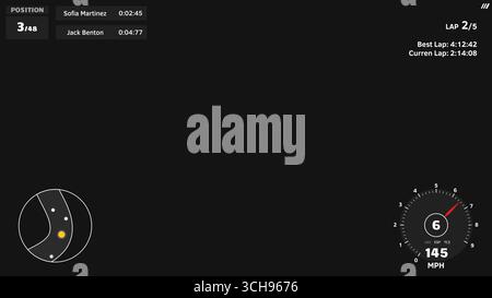 Racing game UI on black Stock Vector