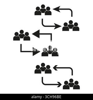 Workflow people icon. Team process symbol. Group arrows Vector. Corporate flow diagram. EPS 10. Stock Vector