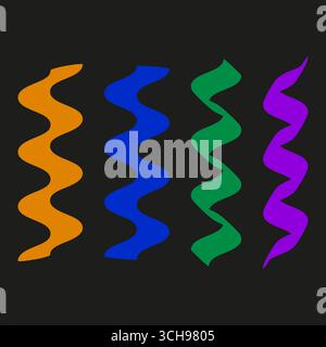 Abstract wavy pattern. Colorful line art. Decorative motion elements. Vector geometric illustration. Stock Vector