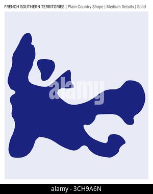 France - solid black outline border map of country area. Simple flat ...