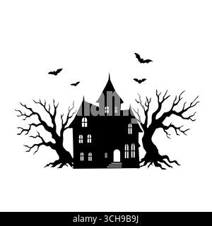 Collection of Spooky House Haunted Vector Isolated Six Stock Vector