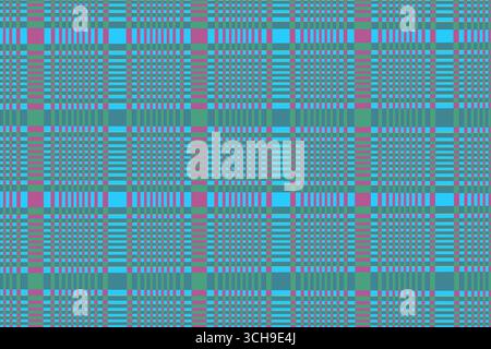 Seamless digital checkered pattern with a bright and vibrant combination of blue, turquoise, and pink colors. Stock Photo