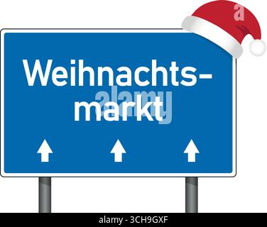 traffic sign with german word christmas market isolated vector illustration Stock Vector