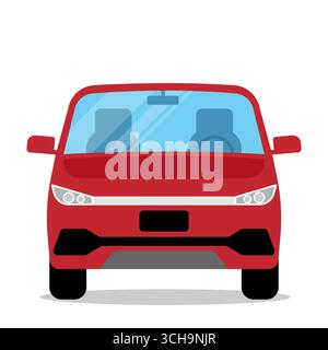 Car Front View. Vector Illustration Isolated on White Background. Stock Vector