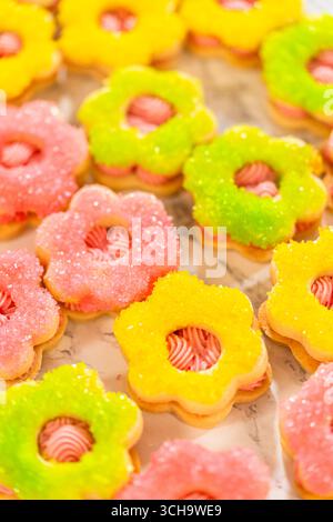 Easter Cookie Gift Wrapped in Cellophane Stock Photo