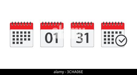 calendar planner icons for app, website, ui. reminder organizer event signs. Calendar icon set. schedule for a business plan.  vector icon on a clear Stock Vector