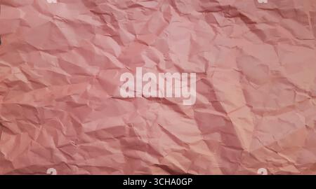 Pink paper that has been crumpled and textured as a background, Textured pastel pink crumpled paper creating Stock Vector