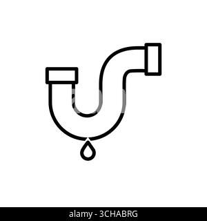 water flows from iron pipes. flat vector illustration Stock Vector