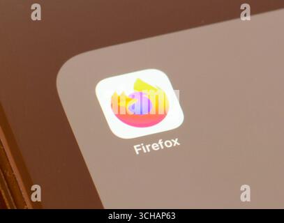Mozilla Firefox internet browser app on a smartphone screen Stock Photo