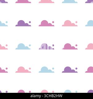 Cute Cloudy Seamless Pattern on white Background Stock Vector