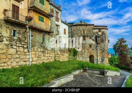 Ferentino, a city in Lazio built by the Volscians, who constructed its mighty megalithic walls. Ferentino, Province of Frosinone, Lazio, Italy, Europe Stock Photo