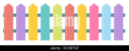 Cute children's fence. Horizontal seamless pattern Stock Vector