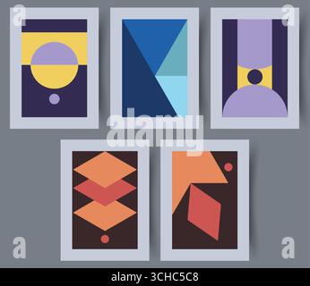 A stunning Geometric Abstract Art Collection designed specifically for Modern Home Decor Stock Vector