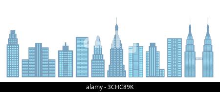 Building. City building. Skyscraper. Vector Illustration Isolated on White Background. Stock Vector