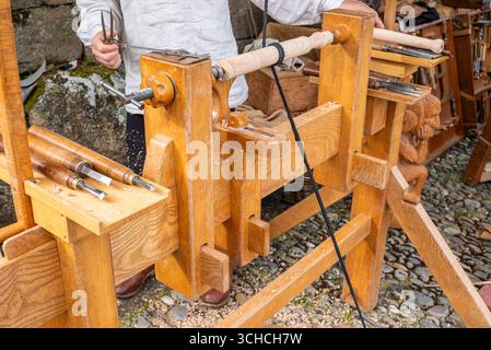 The ancient tradition of woodworking with vintage tools A Celebration of Craftsmanship Stock Photo