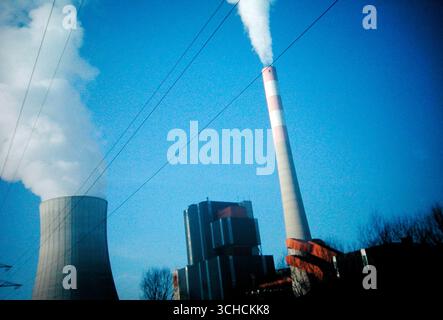 a caloric power plant or thermal power plant to generate energy a ...