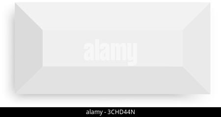 Rectangular sun protection tent top view. Gazebo umbrella. Event sunshade. Market canopy mockup isolated on white background. Cafe terrase roof. Fair marquee template. Vector realistic illustration. Stock Vector