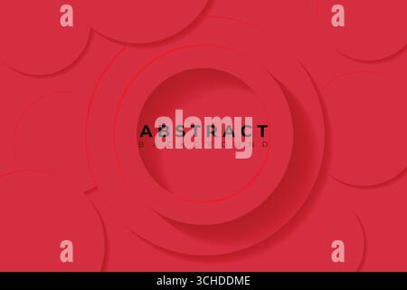 Abstract Background with 3d circle red papercut layer.eps10 Stock Vector