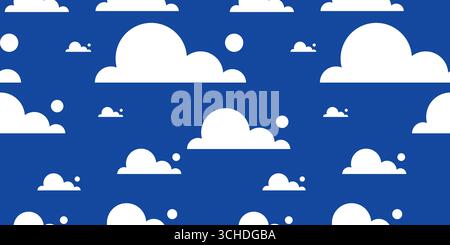 cloud seamless pattern vector illustration. Design for decorative, carpet wallpaper, fabric, textile design Stock Vector