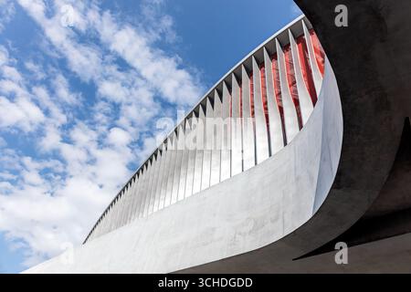 modern building architecture. low-angle view of a sports stadium. Stock Photo