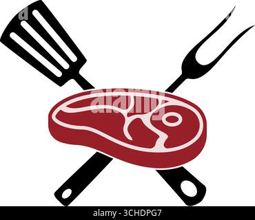 Meat logo  icon illustration design Stock Vector