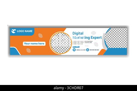 Modern abstract social media linkedin marketing banner cover photo design Stock Vector