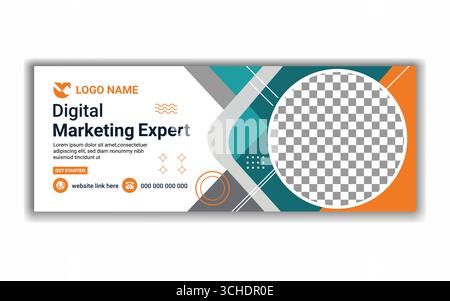 Digital marketing agency facebook cover and web banner template Stock Vector