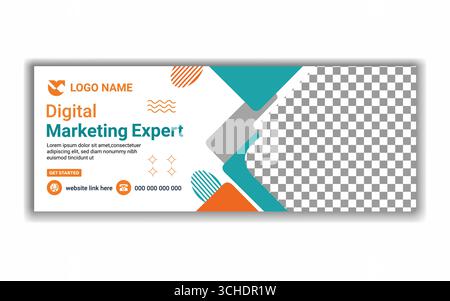 Digital marketing agency cover banner design and corporate business webinar web banner template Stock Vector