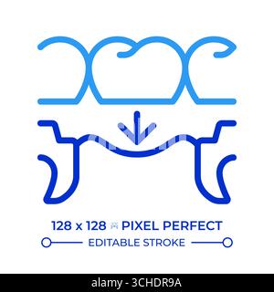 Dental surgery pixel perfect two color line icon Stock Vector