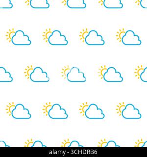 Cloud With Sun Seamless Pattern Background Stock Vector