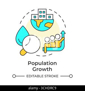 Population growth multi color concept icon Stock Vector