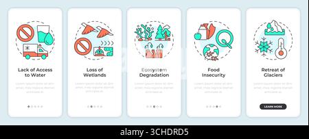 Impact of water crisis onboarding mobile app screen Stock Vector