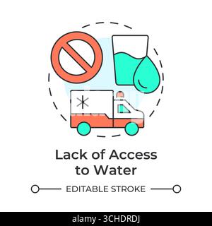 Lack of access to water multi color concept icon Stock Vector