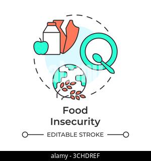 Food insecurity multi color concept icon Stock Vector