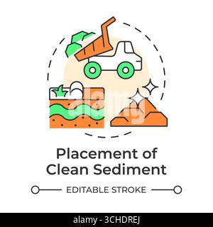 Placement of clean sediment multi color concept icon Stock Vector