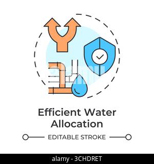 Efficient water allocation multi color concept icon Stock Vector