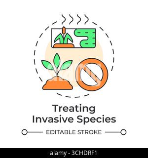 Treating invasive species multi color concept icon Stock Vector