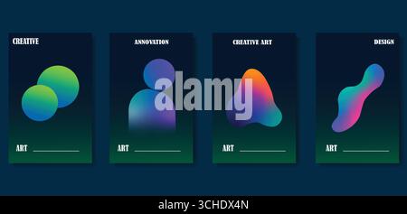 Abstract Gradient Covers and Modern Background Templates – Colorful Futuristic Design for Posters, Brochures, and Presentations Stock Vector