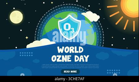World Ozone Day illustration featuring Earth and ozone protection. Vector illustration Stock Vector