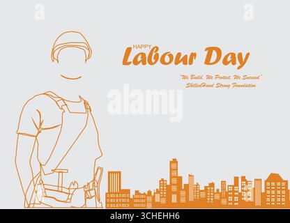 international labor day poster card Stock Vector