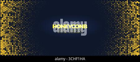 Hexagon Background Glowing Honeycomb Pattern In Yellow Blue Colors for AI, Tech Digital Forum and Conference Ad Presentation. Hexagonal Modern Texture Stock Vector