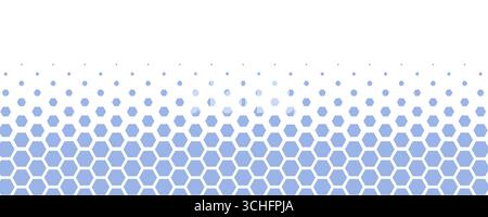 Blue white Hexagon honeycomb pattern fading geometric shape texture. Abstract futuristic background for technology, science, data UI design, skin care Stock Vector
